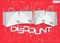 Discount Text Business Success modern design Idea and Concept Vector illustration with Label ,icon,shopping bags. Royalty Free Stock Photo